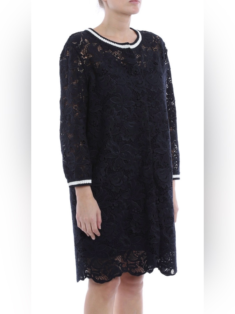 Ermanno Scervino Black crochet Lace coat, US4